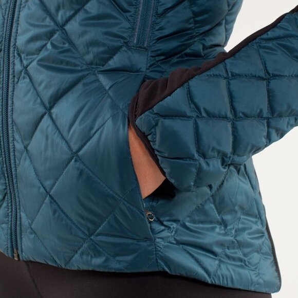 Lululemon Run: Turn Around Jacket- Alberta Lake Size 6- Down Filled Running Coat - Picture 8 of 16
